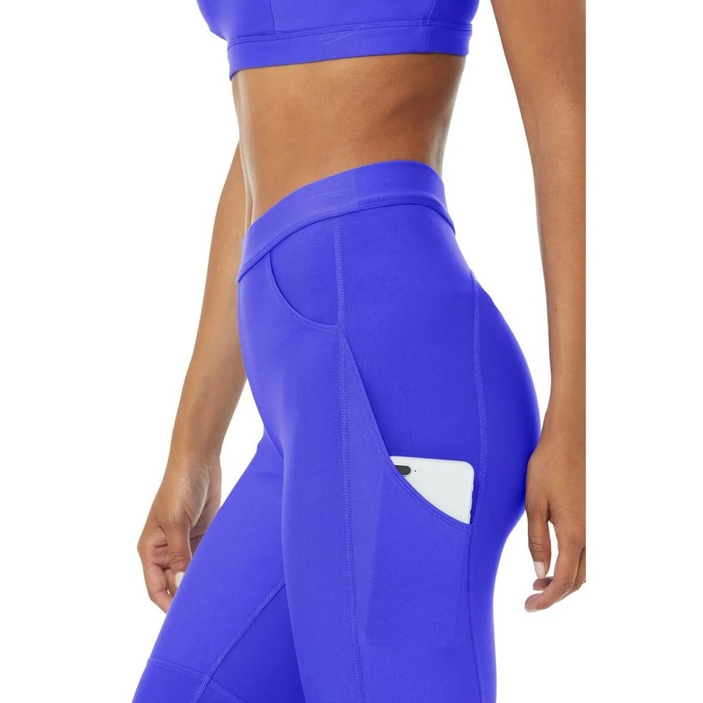 Alo Yoga High Waist AirLift Electric Blue 4 Pocket Cargo Utility Leggings XS - Picture 4 of 9